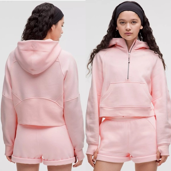 lululemon athletica Tops - NWT Lululemon Scuba Oversized Half Zip Hoodie in Strawberry Milkshake Pink M/L